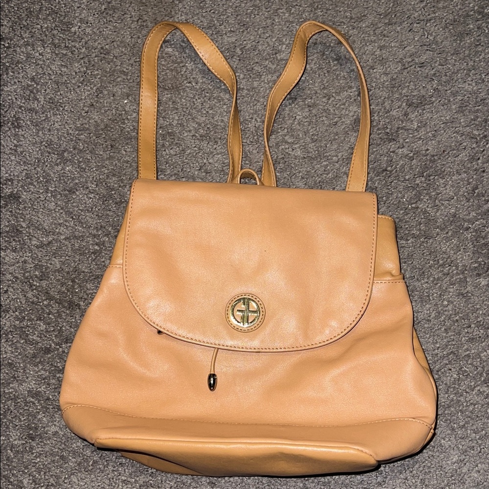 Giani Bernini Camel Leather Backpack